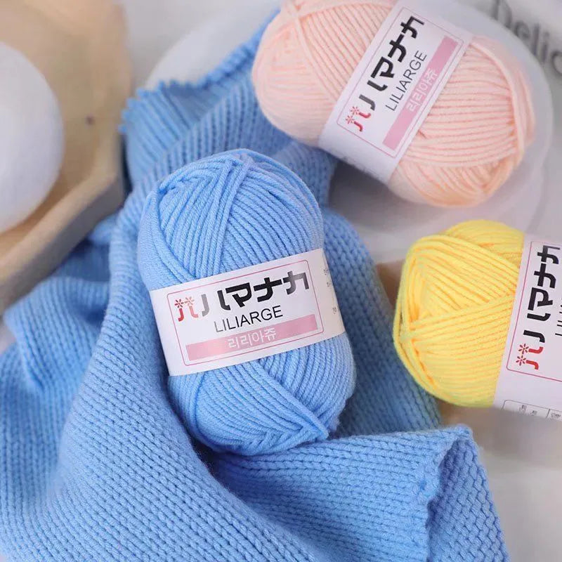 25G Baby Milk Sweet Soft Cotton Knitting Wool Yarn Thick Fiber Yarn Velvet Yarn Hand Knitting Wool Crochet Yarn for DIY Sweate