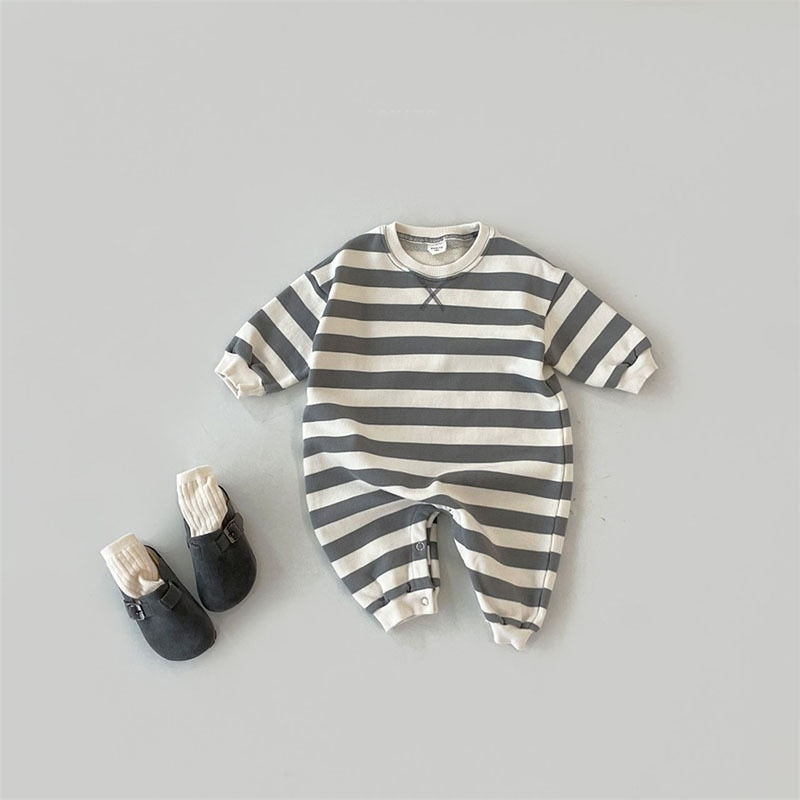 2023 New Baby Long Sleeve Striped Romper Cotton Newborn Casual Jumpsuit Cotton Comfortable Toddler Infant Boy Girl Clothes